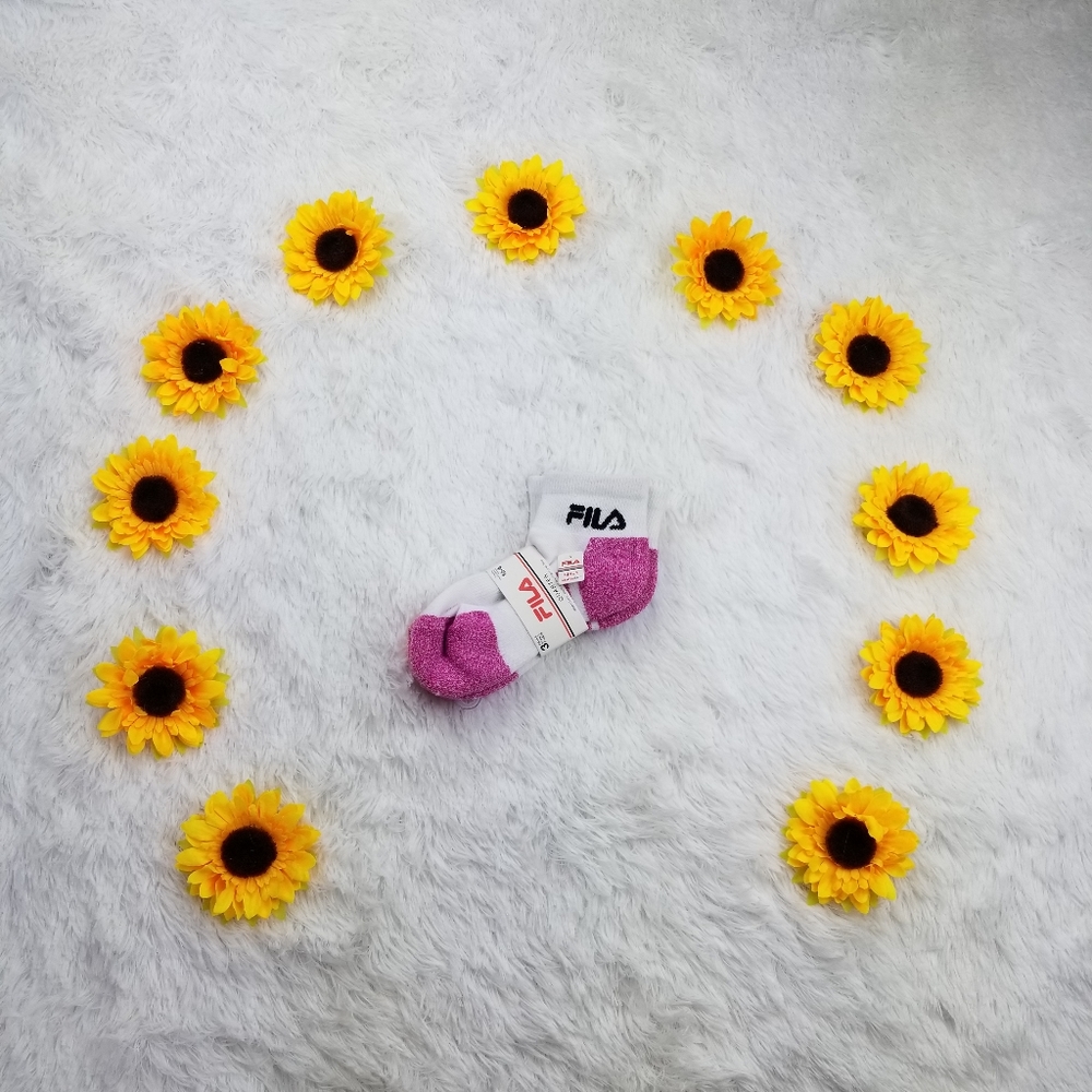 🌻 Fila Girl's Size 10-4 Quarter Socks (3 pair)